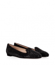 Add instant sparkle to your dressed up or pared-down looks with these stud-effect crystal embellished slipper-style loafers from Valentino - Rounded toe, slip-on style, allover embellishment - Pair with cropped trousers and a pullover or a pencil skirt, feminine knit top and statement satchel