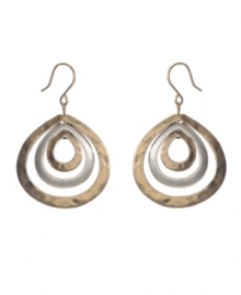 Bring your look to the next level with chic, versatile style. Complement your gold and silver jewelry with Kenneth Cole New York's two tone mixed metal teardrops. Approximate drop: 1-3/4 inches.