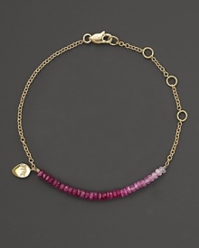 In graduated hues, pink sapphires adorn a 14K gold chain.