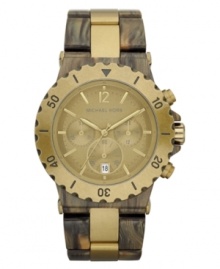 Bronze, gold and brown hues complement the timeless design of this Michael Kors timepiece.