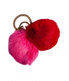 Playful and punchy, Marc by Marc Jacobs rabbit fur pom pom keyfob guarantees an uplifting edge to your outfit - Metal key ring, mini logo charm, separate chain link strap with lobster claw closure - Super fun to carry alone with keys, or clip onto your favorite tote of that edge of sartorial sass