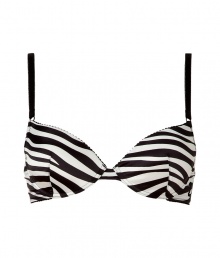 Turn up the heat with this ultra-sexy bra from D&G Dolce & Gabbana - Padded cups, all-over zebra print, adjustable straps - This bra is perfect under any outfit or on its own for stylish lounging