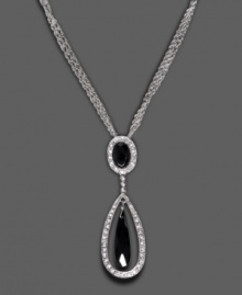 A fearless accessory with ultimate elegance, by Monet. This beautiful necklace features faceted glass stones accented with pave crystals. Approximate length: 16-18 inches. Approximate drop: 2-1/4 inches.