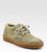 Low top, lace-up design, handsomely woven in buttery-soft suede.Suede upperPadded insoleRubber soleMade in Italy