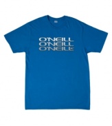 With cool logo repetition, this O'Neill T shirt is once, twice, three times a perfect choice for your casual wardrobe.