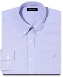 Your day's difficult enough. Show yourself a little luxury with this extra-soft dress shirt from Nautica.