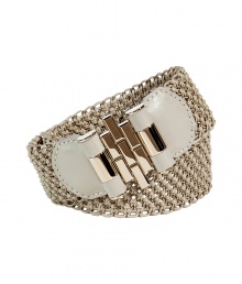 Luxe stone textured leather belt from Etro - Bring disco-inspired style to any outfit with this chic belt - Textured leather belt with a metallic geometrically shaped closure - Wear with a silk jumpsuit, metallic heels, and an embellished clutch