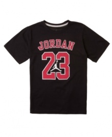 Inspire athletic greatness with this iconic #23 tee from NIke Jordan.