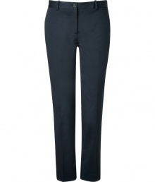 With a pristine tailored cut and timeless-classic hue, Jil Sander Navys navy pants are an essential new-season staple - Side and buttoned back slit pockets, zip fly, button closure, belt loops - Slim, straight leg - Wear with a bright button-down, heels and a leather tote