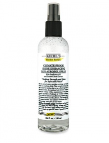 From the Stylist Series. Climate-Proof Shine-Enhancing Non-Aerosol Spray provides a strong, yet flexible control for an all-day hold. This versatile styling spray may be used for styling hair or as a finishing touch of shine and control. Its medium-hold formula improves shape and volume while maintaining a long-lasting hairstyle regardless of climate or weather conditions.