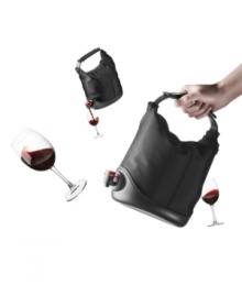 BYO in a bag! This handy wine tote is a safer, more stylish way to wine and dine on the go – just remove a bag of wine from its box and fit its spigot through the opening in the base of the baggy. A flexible top secures the wine in place so you can carry it without fear of broken glass or spills to a picnic or party.