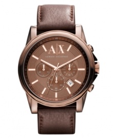 Dark, rich tones enhance this sport performance watch from AX Armani Exchange.