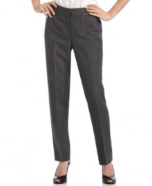 Nine West's cropped trousers make a sophisticated showcase for your favorite flats and pumps. The flat-front silhouette ensures the pants look sleek when paired with jackets, too.