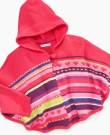 Cover your little girl up with this patterned poncho from First Impressions, making her even more snuggly.