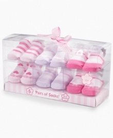 Precious socks that look like shoes with matching laces in 6 pastel colors by Cutie Pie Baby.