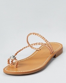 In shimmering rosegold, these IVANKA TRUMP sandals add low-key glam to everyday affairs.