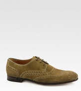 Lace-up dress shoe in suede.Leather soleMade in Italy