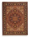 This Windsor rug from the English Manor Collection symbolizes the perfect symmetry and balance found in architecture of the infamous Windsor Castle, home to the Queen of England. This timeless design captures attention with a versatile color palette of red, indigo, ivory, yellow, caramel, terra cotta, blue and green, all specially dyed to create a graduated, vintage look. Each is woven in luxuriously soft New Zealand wool and finished with Krastan's patented Luster-Wash(tm) process for an antique-like find.