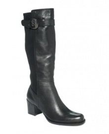 Adrienne Vittadini's Horatio tall riding boots are smooth and sleek. Perfect for your most polished fall outfits.