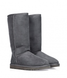 A tried-and-true cold weather staple, these tall classic shearling boots from UGG Australia boast comfort and utilitarian chic - Round toe, rugged rubber sole, exposed seams, cozy shearling lining, back logo detail - Tall shaft height - Pair with skinny jeans, an oversized cashmere sweater, and a down jacket or wool cape