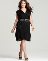 T Bags Plus Size Faux Wrap Dress