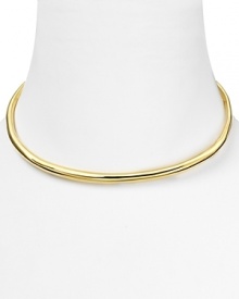 Alexis Bittar's thin gold collar is a striking example of the label's contemporary edge. With modernism a key trend, this piece lends basic necklines a sculptural air.