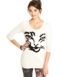 Not your grandma's cat sweater: American Rag restores honor to the cat sweater with this seriously adorable style! Rock the layer with printed leggings for a look that's purrr-fectly graphic.