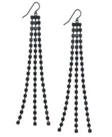 Black is beautiful, times three. This pair of earrings from Bar III features tiny black accents in a postmodern pattern for a touch of understated elegance. Approximate drop: 4 inches.