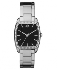 Embrace pure glamour with this classically styled watch embellished with Swarovski elements, by AX Armani Exchange.