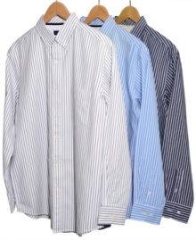 Go long. You'll get plenty of mileage out of this versatile striped shirt from Club Room.