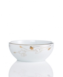 Wildflowers take off on glazed white porcelain, glowing as they tumble aimlessly around this Charter Club cereal bowl. A banded edge adds a classic touch to a pattern with modern spirit.