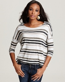 Always-classic and forever-cool stripes emblazon this Soft Joie tee, a must-have addition to your stash of staples.