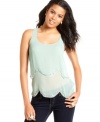 Soft, swooping scallops add sweet character to this delightfully feminine top from 6 Degrees.