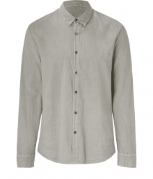 Stylish shirt made of fine, grey cotton - Updated version of the classic shirt features small collar, placket and slim, tapered cut - Rounded seam edges for a chic but casual look - Favorite basic with jeans, chinos and shorts