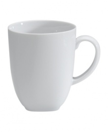 White dinnerware and dishes from Denby that offer classic elegance at its simplest. The White Squares mug coordinates with most any dinnerware with its sleek, softly rounded shape. Holds 14 oz.