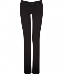 Embrace the ease of classic cool with Sevens  black straight leg jeans - Curve-hugging low rise cut is fitted through hips and thighs  - Zip fly, belt loops and button closure - Pockets sit slightly lower at back, lifting and flattering the rear - An ultra-versatile style perfect for pairing with everything from a blazer, t-shirt and pumps to a simple tank, denim jacket and leather sandals