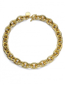 THE LOOKA bold, simple chain of polished oval linksToggle closureTHE FITLength, about 18THE MATERIAL18k gold platingORIGINMade in Italy