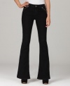 DKNY Jeans puts an urban spin on black denim, outfitting this petite pair with striking zippered pockets and a flare leg. (Clearance)