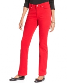 Brighten up your wardrobe with Charter Club's vibrant curvy-fit jeans!