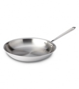 Superior performance starts with the aluminum core and stainless steel construction of this flawless fry pan, which heats up fast and evenly for professional meals that make memories. The magnetic exterior works on all induction and traditional cooktops and is mirror-polished with a magnetic finish. Lifetime warranty.