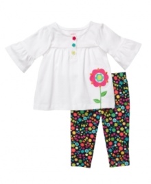 Bell sleeves and pretty prints give this shirt and legging set from Carters a flair all its own.