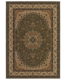 Offering timeless Persian-inspired patternwork in a simply stunning green and gold palette, the Tamena area rug from Couristan brings intricate beauty to your floors. Woven of heat-set Courton™ polypropylene, a synthetic fiber that's meticulously crafted for durability.