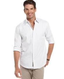 Texture and pattern are key to your casual look with this classic jacquard stitch shirt from Cubavera. (Clearance)