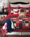 Plaid perfect! Get a completely classic look for your space with this rich quilt from Martha Stewart Collection, featuring a multitude of plaid designs in a patchwork layout. Add a pair of decorative pillows, embellished with two adorable puppies, to complete the look.