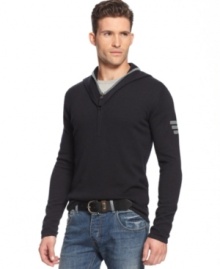 Step up your style game with this half-zip sweater from Armani Jeans.