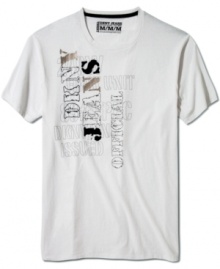 Sew up solid casual style with this graphic t-shirt from DKNY Jeans.