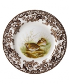 Bring the classic style of the English countryside to your table with the Woodland collection by Spode. The traditionally patterned dinner plates feature the majestic quail framed by Spode's distinctive British Flowers border which dates back to 1828.