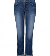 Perfectly washed in super soft denim, J Brand Jeans boyfriend jeans are a four-season staple perfect for giving your look that effortless-cool edge - Classic five-pocket style, zip fly, button closure, belt loops - Slouchy boyfriend fit - Wear rolled up with feminine silk tees, blazers and ankle boots