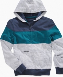 Everything he could want in a layer, this striped hoodie from Epic Threads gives him style and comfort all in one.