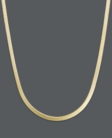 A timeless addition to your collection. This rich necklace features a flat herringbone chain crafted in 14k gold. Approximate length: 24 inches. Approximate width: 1.25 mm.